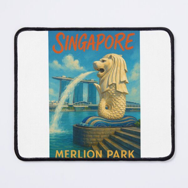 Item preview, Merlion Park Singapore with Marina Bay Sands Skyline designed and sold by Aryabek.
