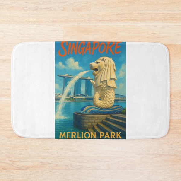 Item preview, Merlion Park Singapore with Marina Bay Sands Skyline designed and sold by Aryabek.