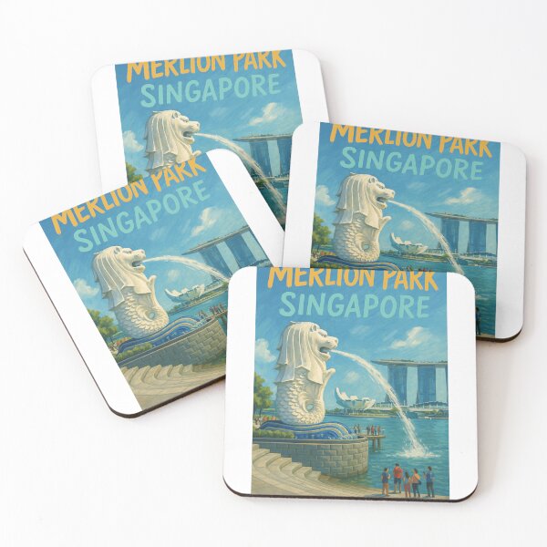 Item preview, Merlion Park Singapore Waterfront with Tourists designed and sold by Aryabek.