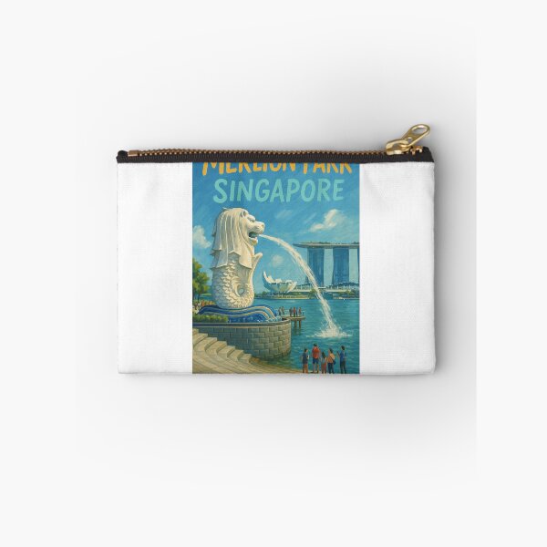 Item preview, Merlion Park Singapore Waterfront with Tourists designed and sold by Aryabek.