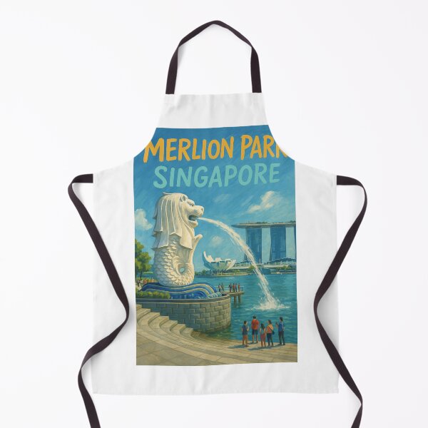 Item preview, Merlion Park Singapore Waterfront with Tourists designed and sold by Aryabek.