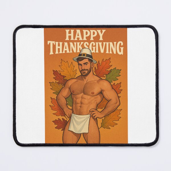 Item preview, Gay Thanksgiving Greeting with Cartoon Pilgrim designed and sold by Aryabek.