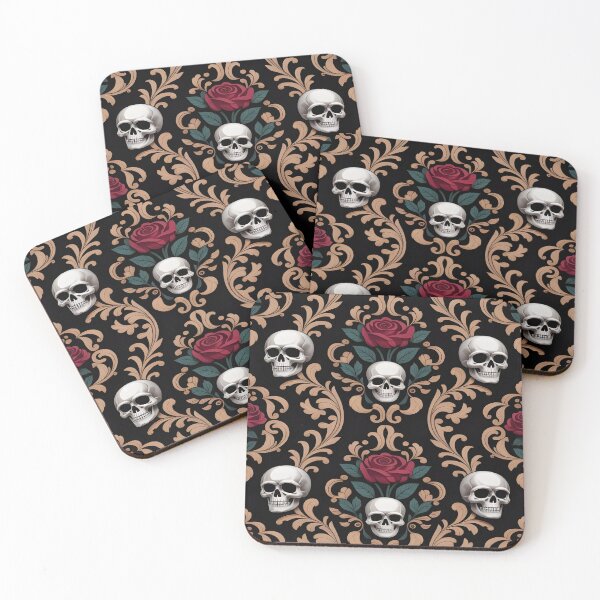 Item preview, Elegant Skull Damask – Dark Romantic Halloween Design designed and sold by 404wearpl.