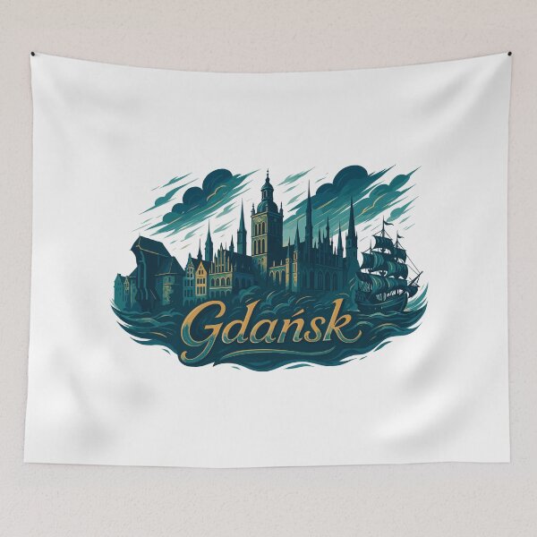 Item preview, Danzig Gdańsk maritime silhouette Poland gift designed and sold by Pineapple-Tree.
