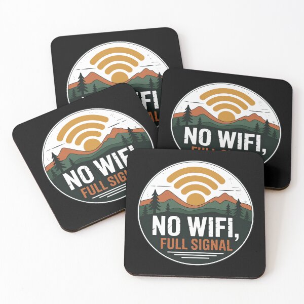 Item preview, No WiFi, Full Signal – Vintage Funny Hiking Badge designed and sold by CrunchyGoats.
