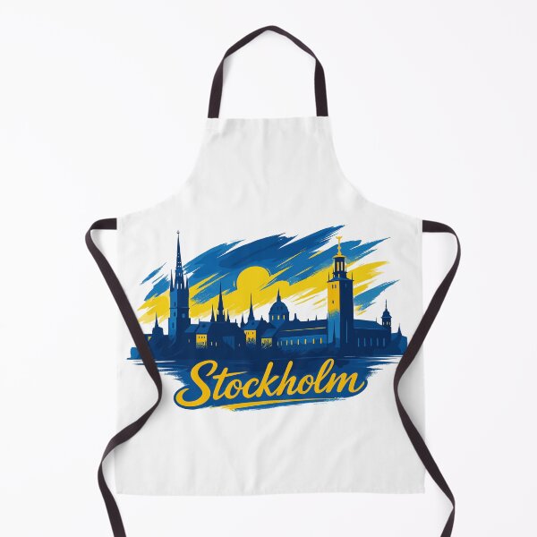 Item preview, Stockholm yellow blue capital Sweden gift designed and sold by Pineapple-Tree.