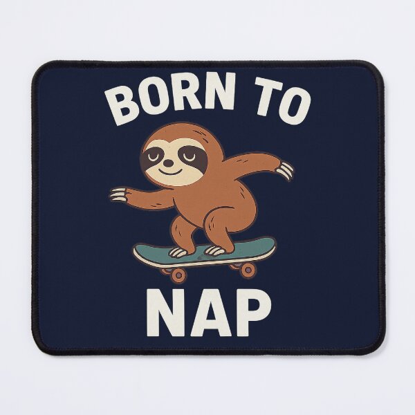 Item preview, Born to Nap Skater Sloth Retro designed and sold by ZetaDream.