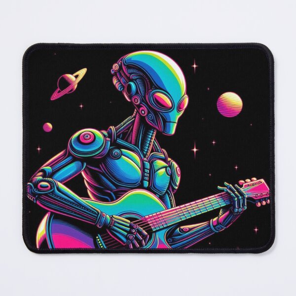 Item preview, futuristic alien playing guitar designed and sold by Dogandesighn.