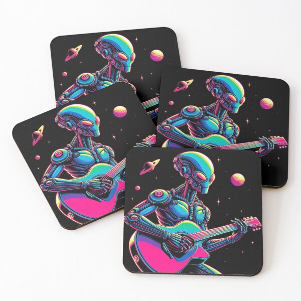 Item preview, futuristic alien playing guitar designed and sold by Dogandesighn.
