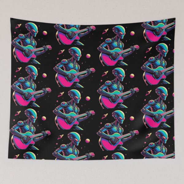 Item preview, futuristic alien playing guitar designed and sold by Dogandesighn.