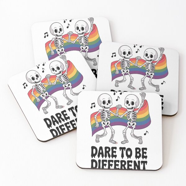 Item preview, Dancing Skeletons Pride Dare To Be Different LGBTQ Halloween designed and sold by VladoZork.