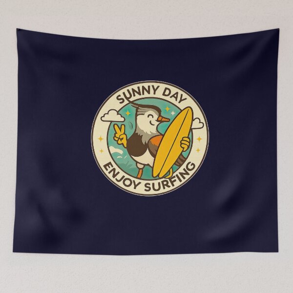 Item preview, Lapwing Surfer – Sunny Day Cartoon Bird Design designed and sold by ArteeInnovation.