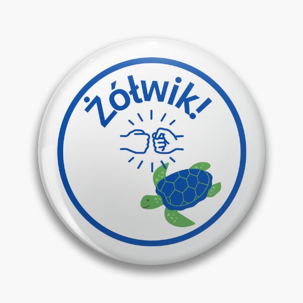 Item preview, Żółwik – Polish Fist Bump Turtle Sticker blue designed and sold by AmberWit.