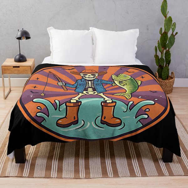 Item preview, Skeleton Fisherman Funny Halloween Spooky Fishing Humor Design For Anglers Boat Lovers And Fall Fans designed and sold by ArtDesignTp.