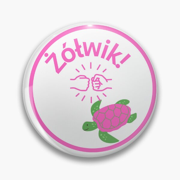 Item preview, Żółwik – Polish Fist Bump Turtle Sticker-pink designed and sold by AmberWit.