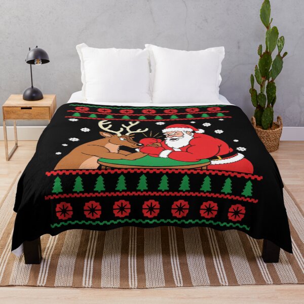Item preview, Funny Arm Wrestling Santa Deer designed and sold by Turbotine.