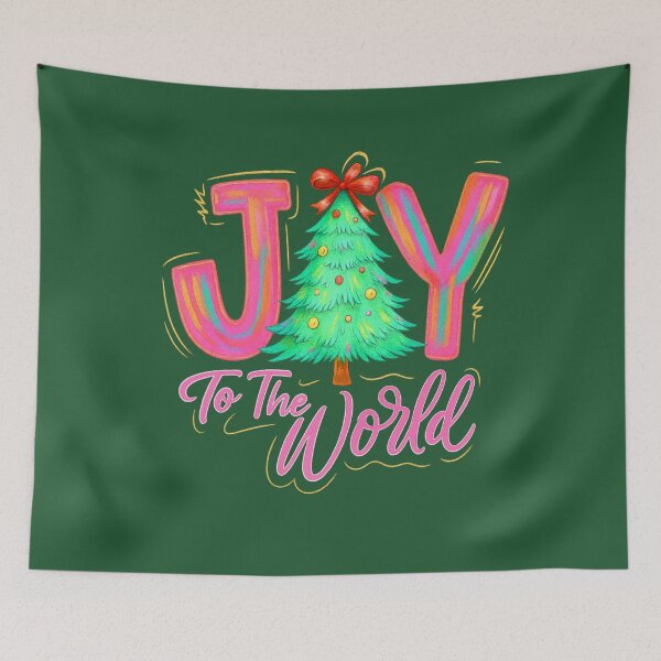 Item preview, Joy To The World Brushstroke Neon Christmas Tree Xmas Festive Holiday designed and sold by FreshVibe Prints.