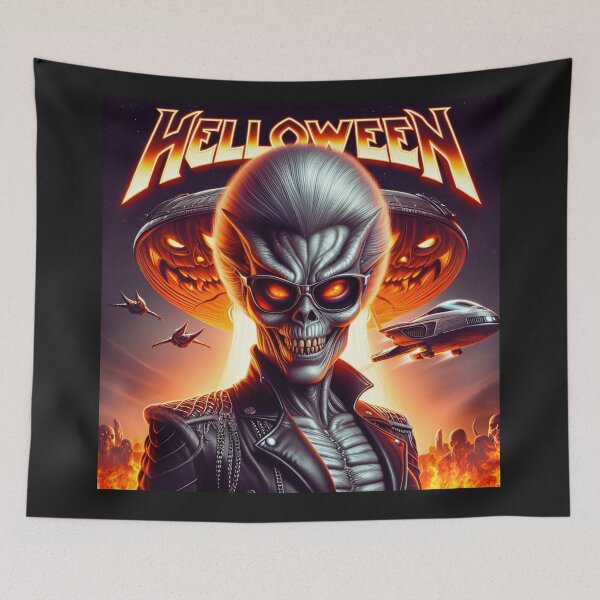 Item preview, Alien Skeleton Halloween UFO Invasion designed and sold by Voodoo Store Paranormal Collections.