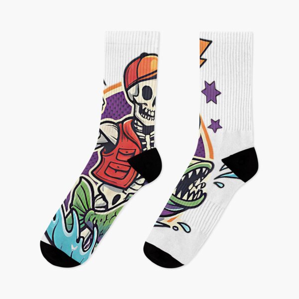Item preview, Skeleton Fishing Adventure Funny Halloween Spooky Humor Design For Anglers River Lovers And Fall Fans designed and sold by ArtDesignTp.