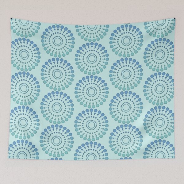 Item preview, Bluish mandala with blue circles designed and sold by AlbertoRuiZ.