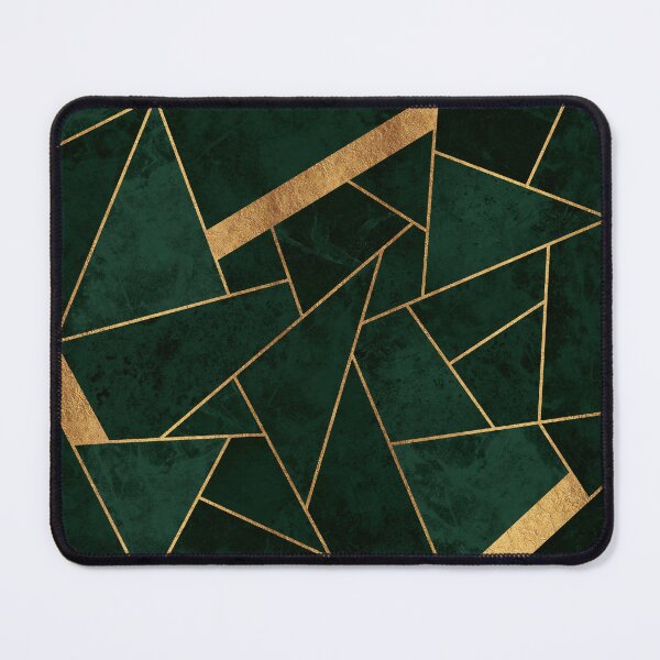 Item preview, Dark Green Emerald and Gold Mosaic designed and sold by AmbienceArt.