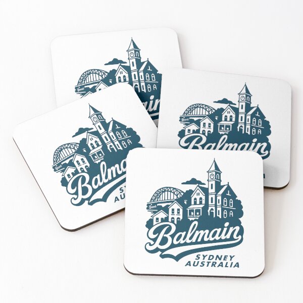 Item preview, Balmain Australia Harbor Skyline Hand Lettering Art  designed and sold by Boogosh.