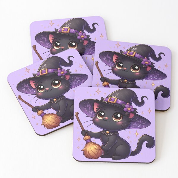 Item preview, an exciting black cat holding a witch broom No.1 designed and sold by DreamagineArtDesign.