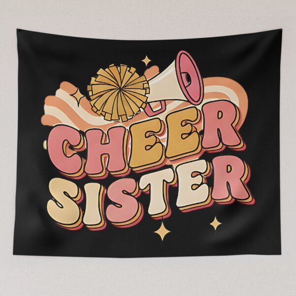 Item preview, Cheer Sister Retro Cute Pom Pom Team Spirit Design For Cheerleaders Dance Fans And School Lovers designed and sold by ArtDesignTp.