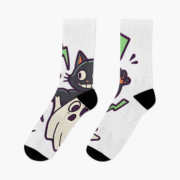 Item preview, Spooky Cat And Ghost Friends Cute Funny Halloween Design For Fall Lovers And Pet Fans designed and sold by ArtDesignTp.