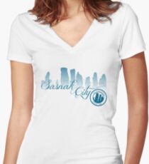Camiseta entallada de cuello en V Camisa Sasnak City 1st Generation