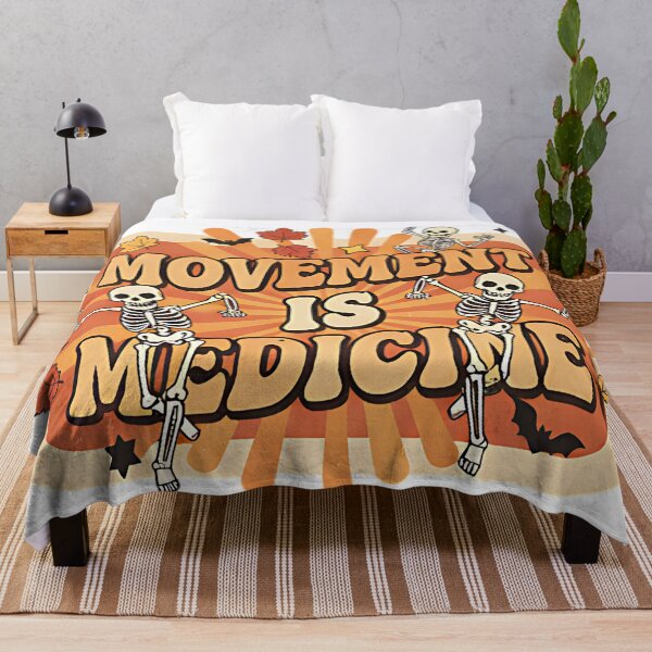 Item preview, Movement Is Medicine Funny Retro Skeleton Fitness Design For Gym Lovers Yoga Fans And Active Souls designed and sold by ArtDesignTp.