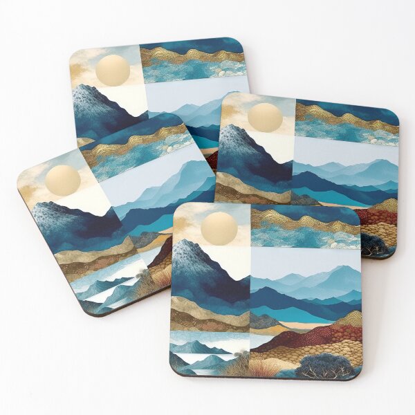 Item preview, Abstract Geometric Mountain Landscapes: Six Panel Art Print designed and sold by LanaGustavsson.