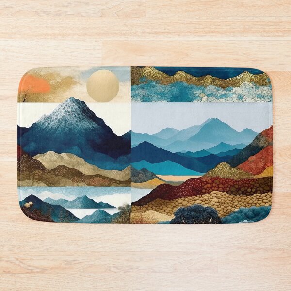 Item preview, Abstract Geometric Mountain Landscapes: Six Panel Art Print designed and sold by LanaGustavsson.