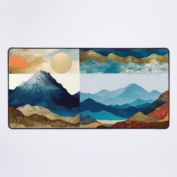 Item preview, Abstract Geometric Mountain Landscapes: Six Panel Art Print designed and sold by LanaGustavsson.