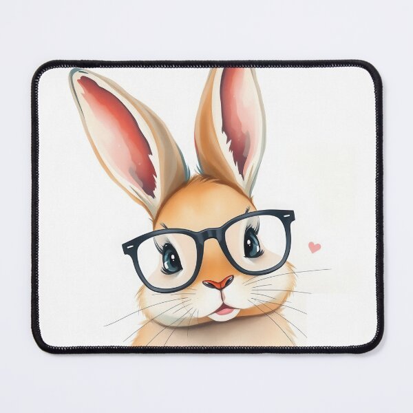 Item preview, Whimsical Glasses-Wearing Bunny Illustration – Cute Cartoon Animal Art designed and sold by The Artfiller.