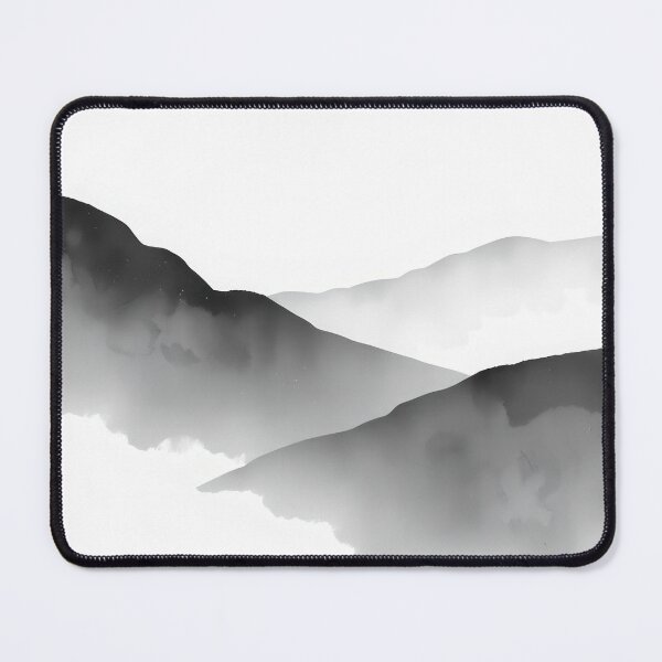 Item preview, Minimalist Monochrome Ink Wash Mountain Art designed and sold by The Artfiller.