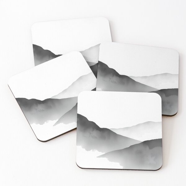 Item preview, Minimalist Monochrome Ink Wash Mountain Art designed and sold by The Artfiller.