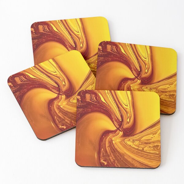 Item preview, Liquid Amber Radiance I – Golden Flow Abstract Fluid Art designed and sold by AmberWit.