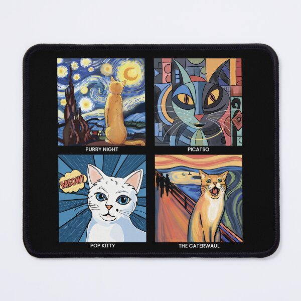 Item preview, Artistic Cats: Aesthetic Bliss for Art History and Cat Lovers (White Text) designed and sold by stylecomfy.