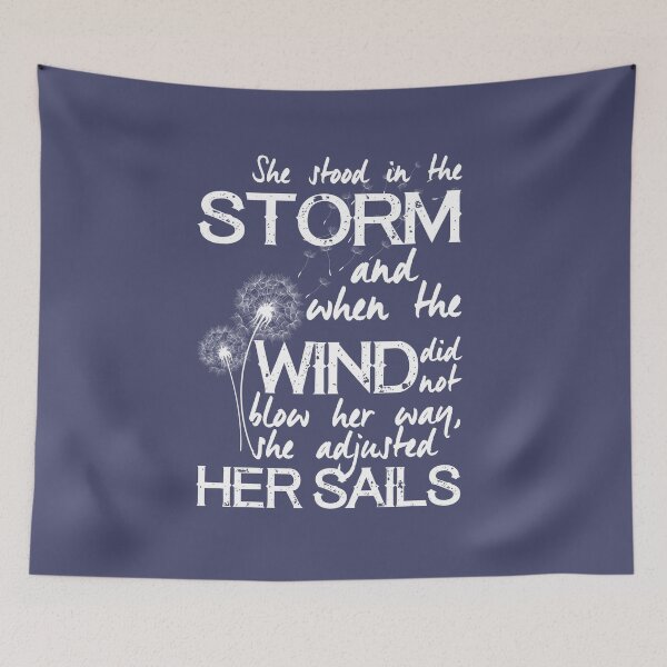 Item preview, She stood in the storm - motivational quote (white/dusk) designed and sold by stylecomfy.