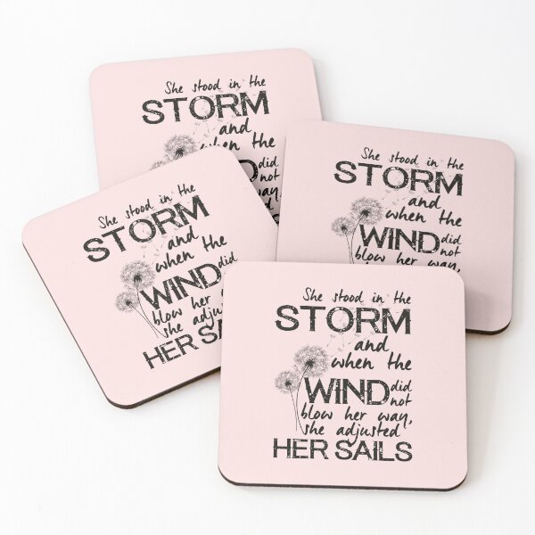 Item preview, She stood in the storm - positive inspiring quote for hope, courage, motivation and self love during adversity designed and sold by stylecomfy.