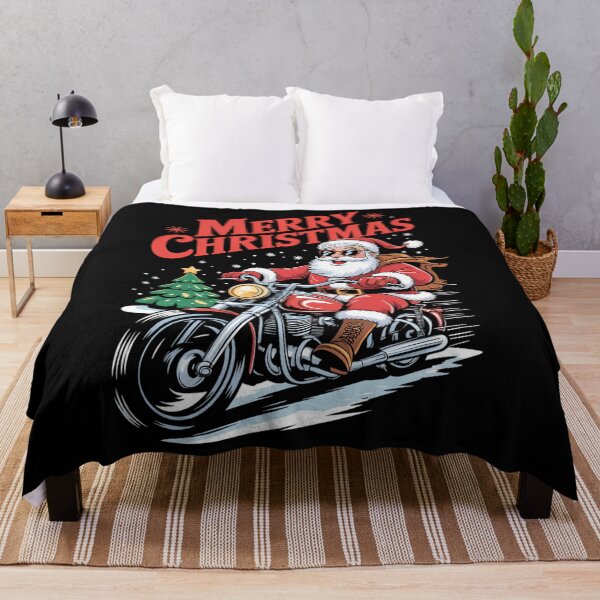 Item preview, Merry Christmas Biker Santa Xmas Motorcycle Bike designed and sold by CookWorldLaughs.