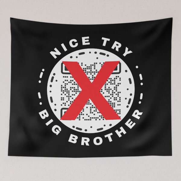 Item preview, Nice Try Big Brother Anti Digital ID T-Shirt - Privacy Rights Protest Design designed and sold by pemperos.