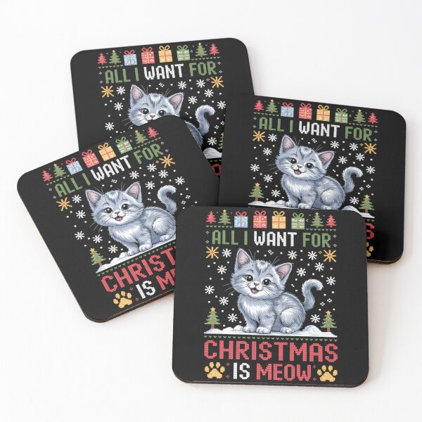 Item preview, Merry Christmas Cat Meow designed and sold by CookWorldLaughs.