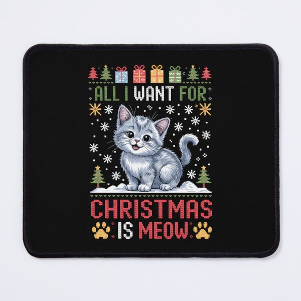 Item preview, Merry Christmas Cat Meow designed and sold by CookWorldLaughs.