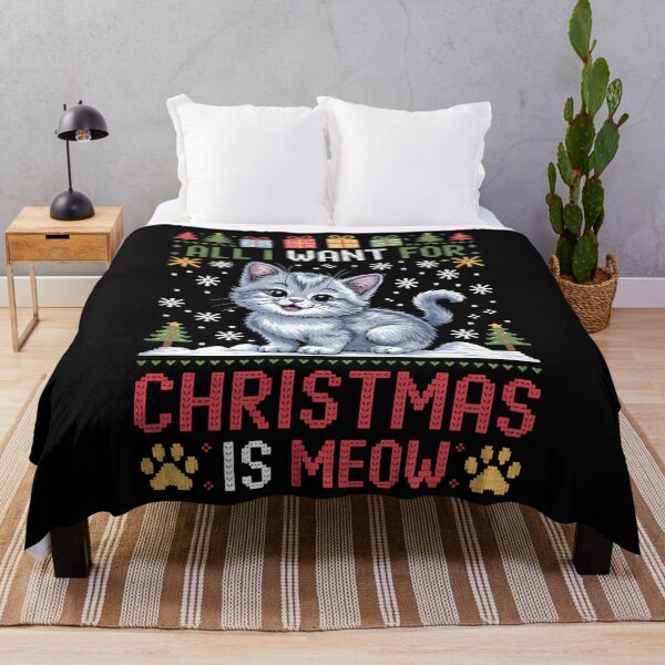 Item preview, Merry Christmas Cat Meow designed and sold by CookWorldLaughs.
