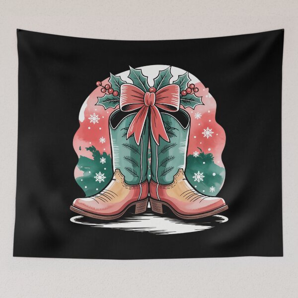Item preview, Merry Christmas Cowgirl Coquette Western Xmas Holiday designed and sold by CookWorldLaughs.