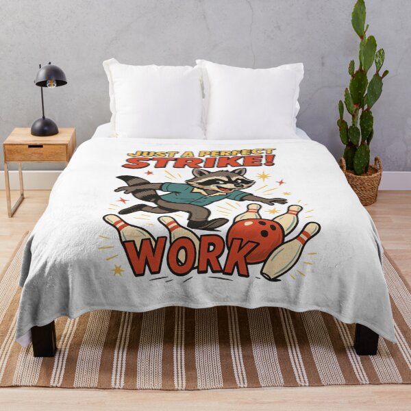 Item preview, Retro Raccoon Bowling – Just a Perfect Strike designed and sold by NatureStyle555.