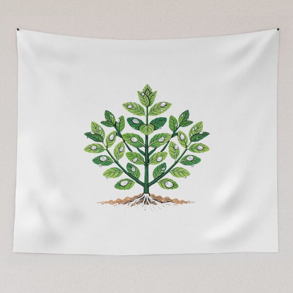 Item preview, Mint Plant with Dewdrops designed and sold by LuckCraftStudio.