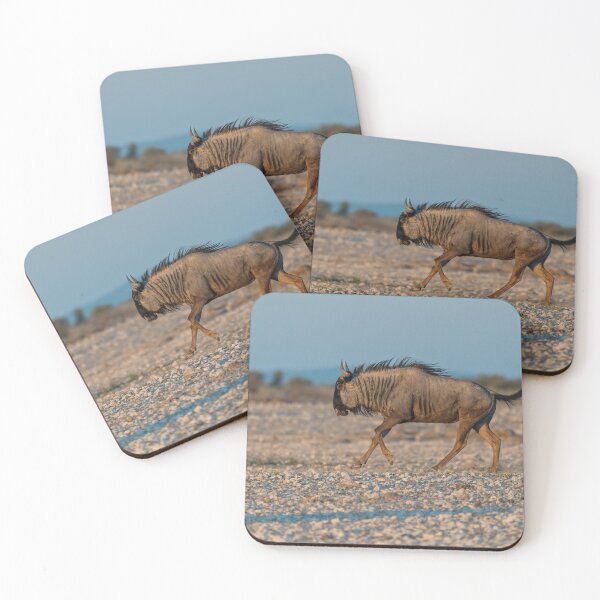 Item preview, Graceful Trot — Blue Wildebeest in Golden Light, Etosha, Namibia (2023) designed and sold by DavideAntoniani.
